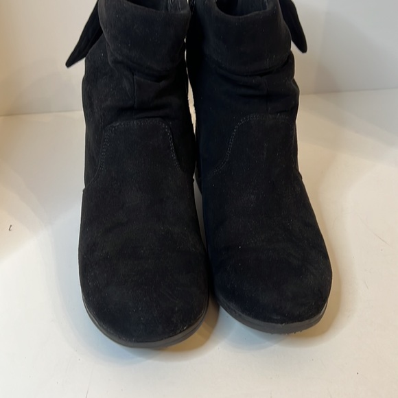 JUSTICE BLACK SUEDE  ANKLE BOOTS SZ 8 - Picture 5 of 12